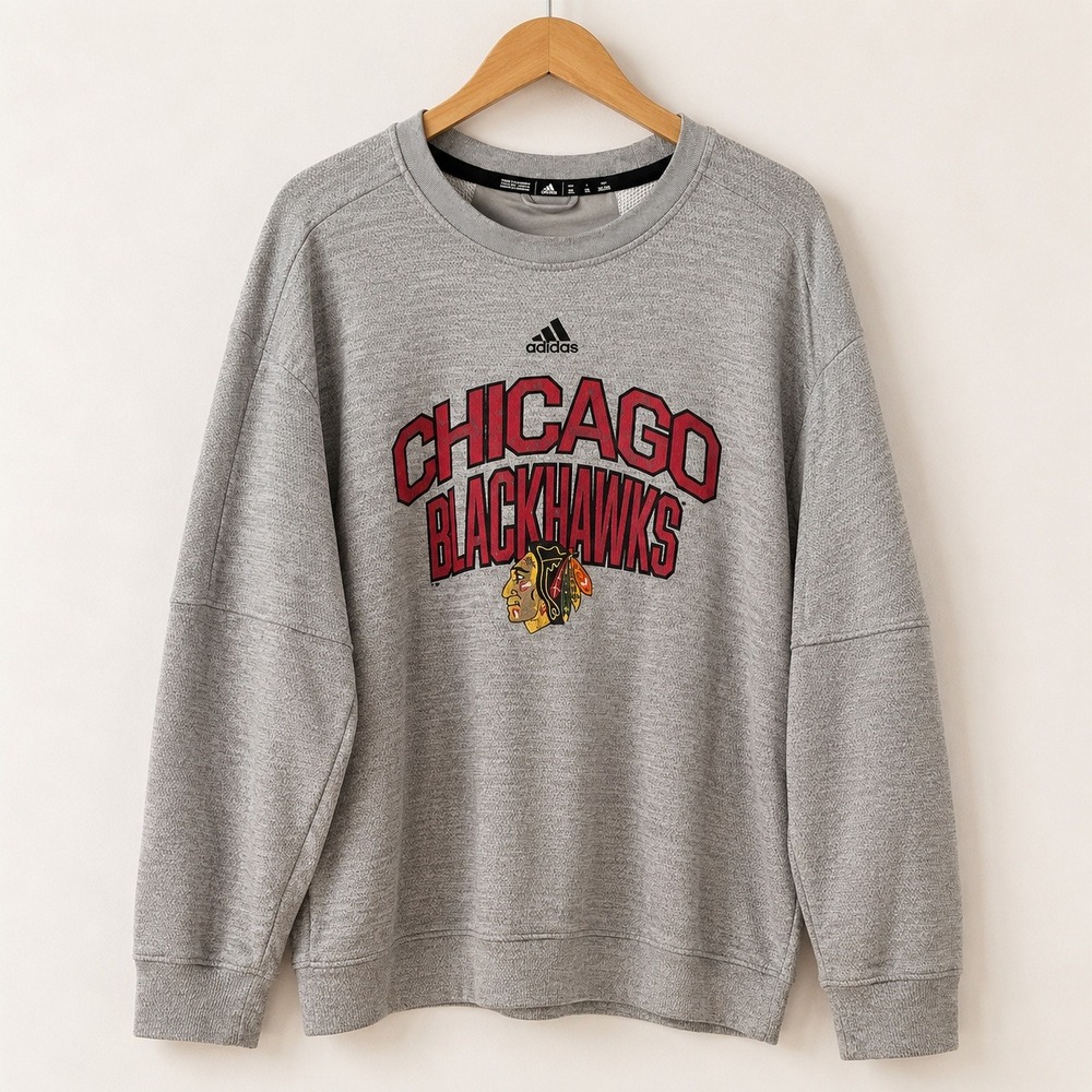 Adidas Gorpcore Chicago Blackhawks Sweatshirt Mens 2XL Sporty Chic Streetwear